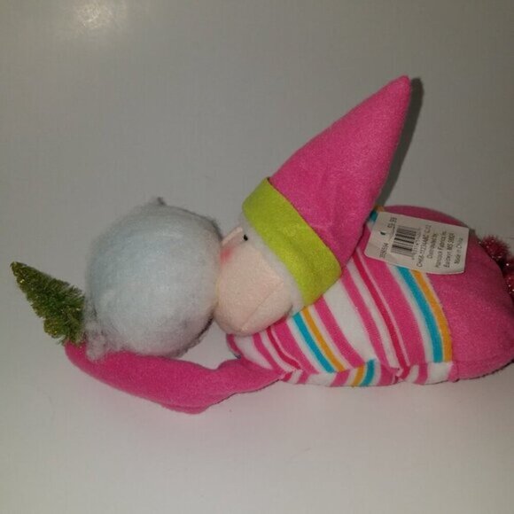 NWT Hancock Fabrics Plush Decoration Christmas Tree Bubble Elf Pink Green White - Picture 3 of 6